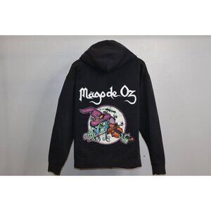 Vintage 90s Mago de Oz Hoodie Witch Violin Graphic Full Zip Fruit of Loom M